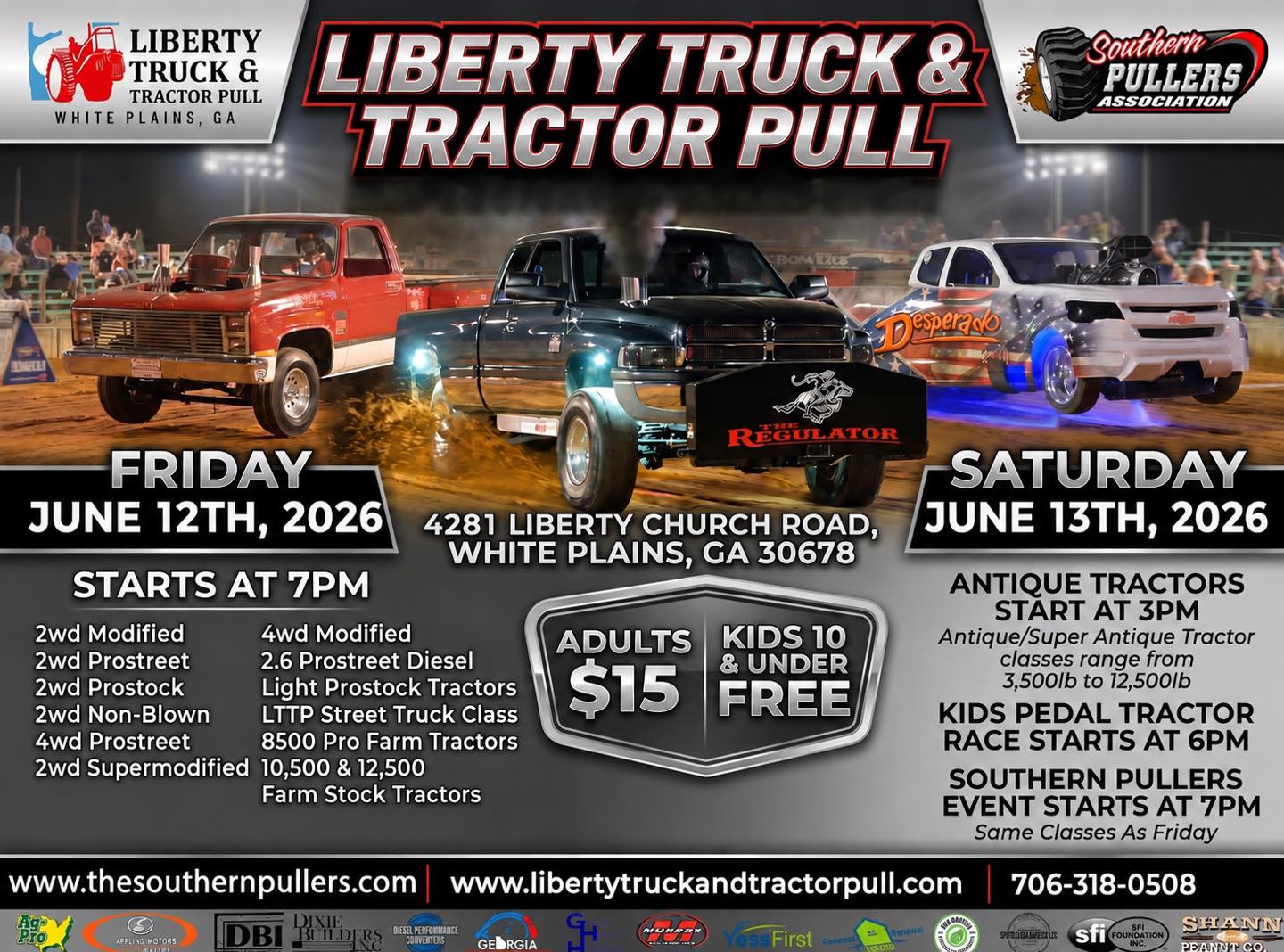 Liberty Truck and Tractor Pull June 12-13 2026 Event Flyer